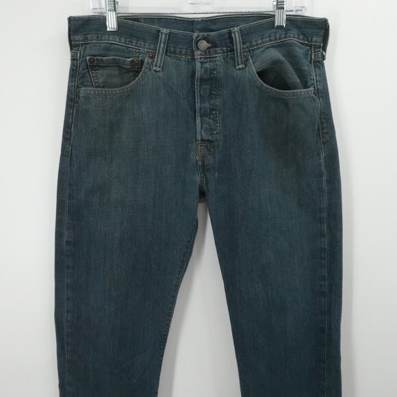 Levis 501 XX Jeans Mens Fits 34x32 BLue Dark Straight Button Fly Classic Work - Picture 8 of 14